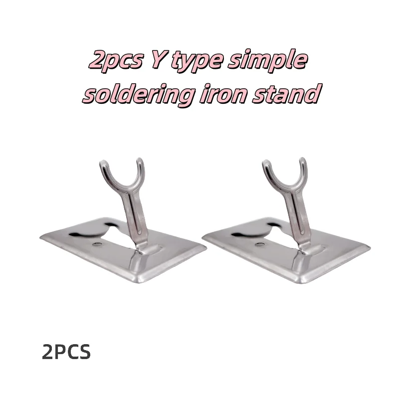 2pcs/set Soldering Iron Stand Simple Stand Soldering Iron Table Fixed Stand Soldering Tin Y-type Stainless Steel Shelving Stand