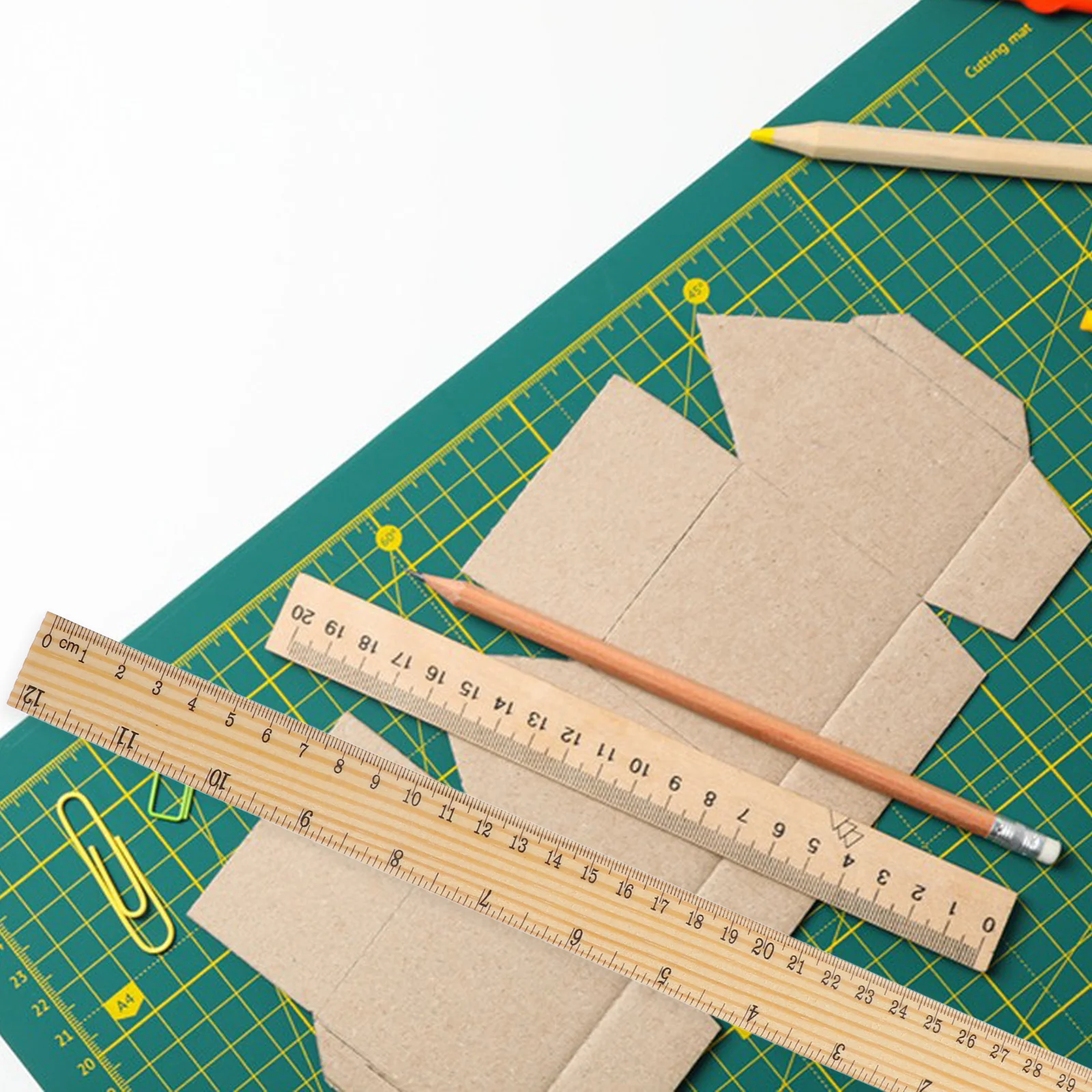 10pcs Wooden Ruler Dual Scale Measuring Teaching Aids High Precision Clear Markings Math Tools Wooden Rulers Quilting