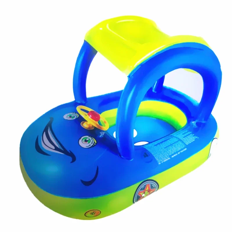 Aufblasbarer Baby-Schwimmring mit Sonnenschutz, Kleinkind-Schwimmkreis für Outdoor-Schwimmbad, Badewanne, Strandparty, Sommer-Wasserspielzeug