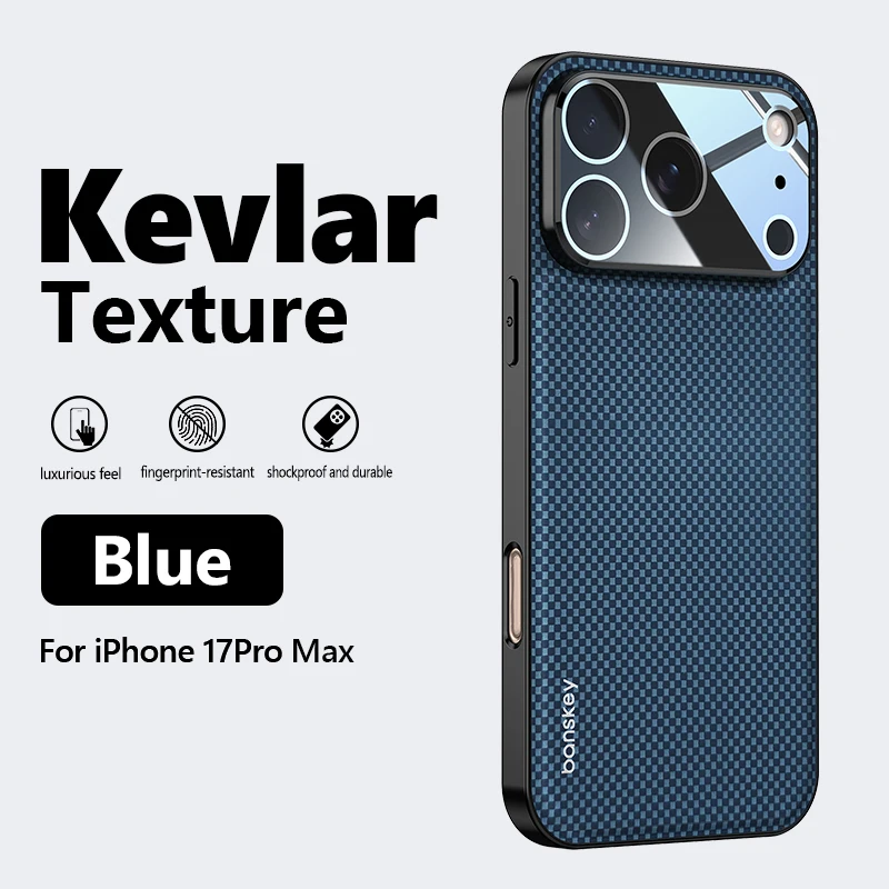 Luxuriöse Handyhülle mit mattem Karbonfaser-Textur-Glaslinsenschutz für iPhone 17, 16, 15, 14, 13, Pro Max, stoßfeste Anti-Drop-Abdeckung