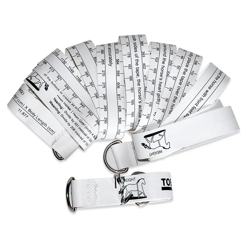 شريط قياس حصان محمول من مادة PVC الفاخر مقاس 98.4 بوصة معدات زراعة متينة لقياس وزن ارتفاع الحيوان الدقيق متعدد الوظائف