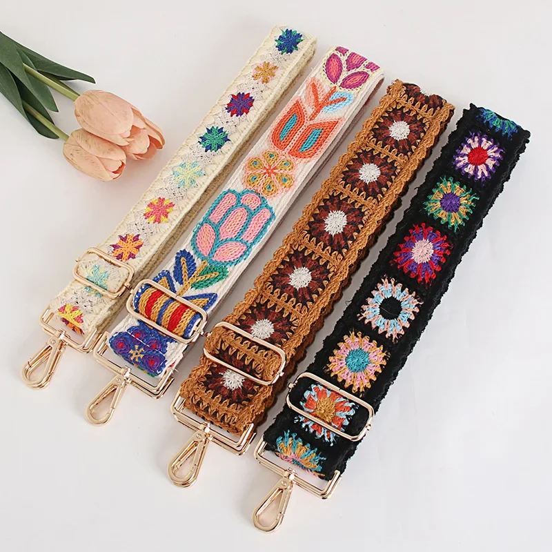 Embroidered women\'s bag strap flower  bag strap for crossbody   sacs à bandoulière  handtaschen gurt  travel accessories