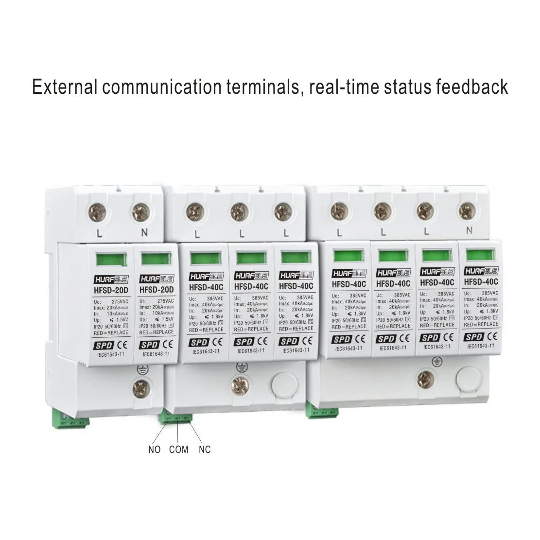 Con terminale di Feedback dello stato dispositivo di protezione contro le sovratensioni SPD scaricatore casa a bassa tensione 2/3/4 poli 40KA 60KA