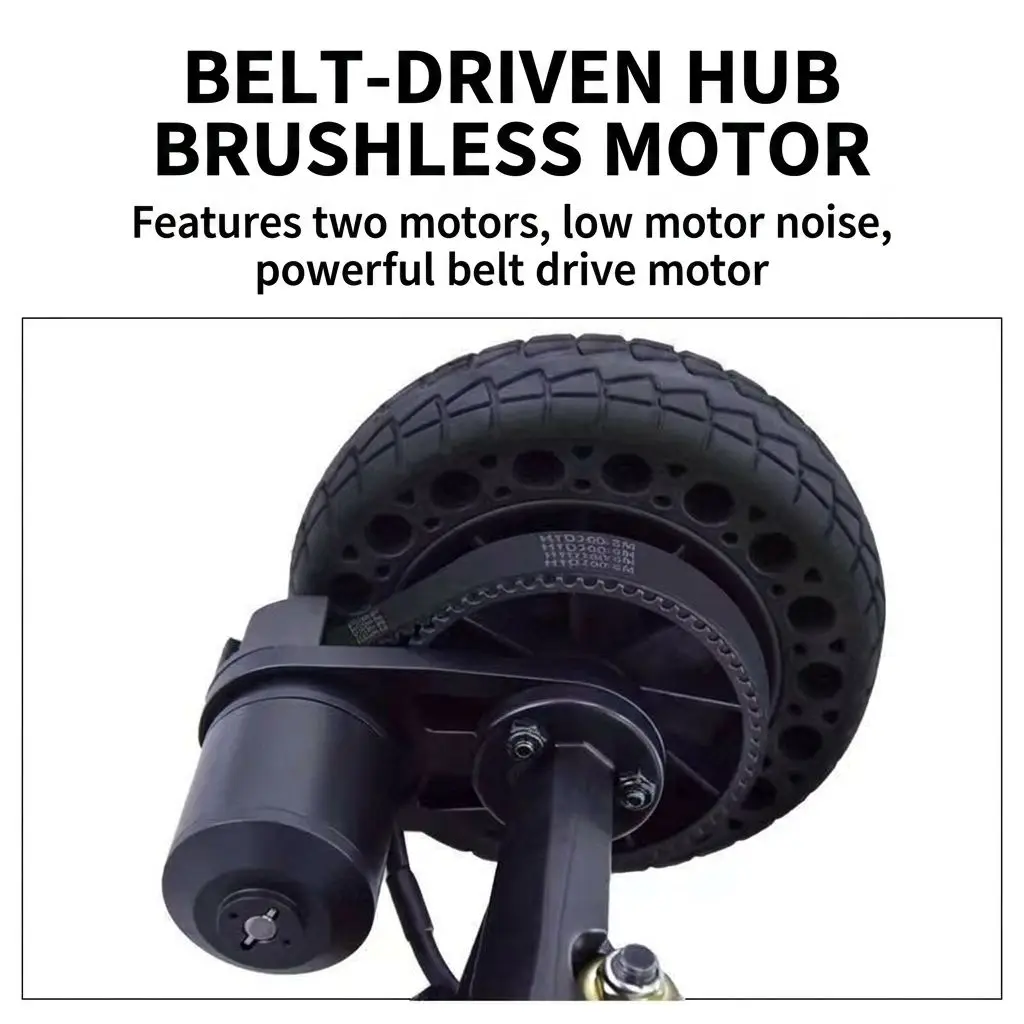 Dual motor off-road electric skateboard, 4-wheel all-terrain belt drive electric longboard