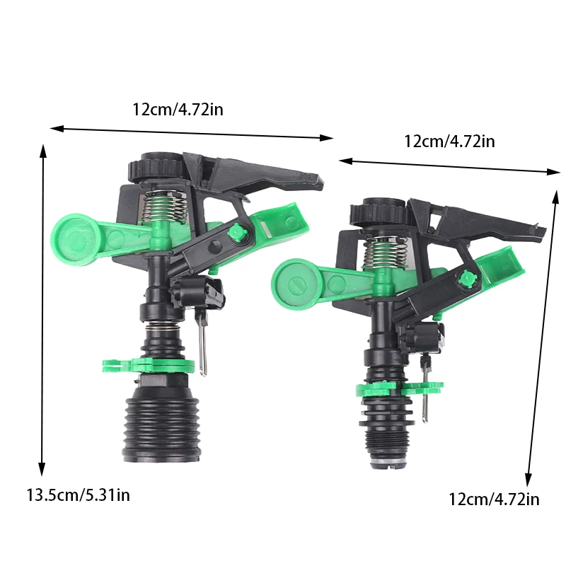 Irrigação Ajustável Rega Bico, 360 Graus Rocker, Impact Sprinkler, Jardim Agricultura, Gramado Rotary, 1/2 "3/4", 1Pc