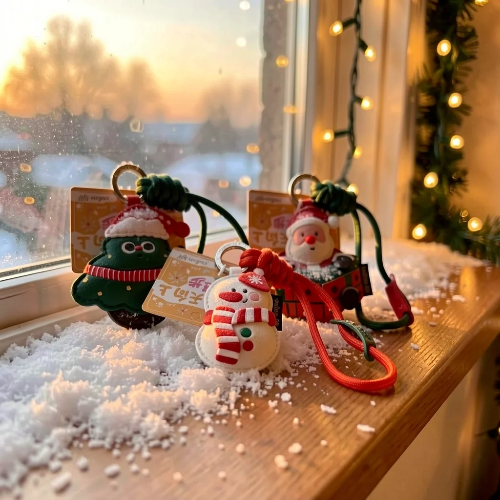 Snowman Key Chain Delicate Leather Key Chain Leather Christmas Key Chain Leather For Backpacks Luggage Relatives