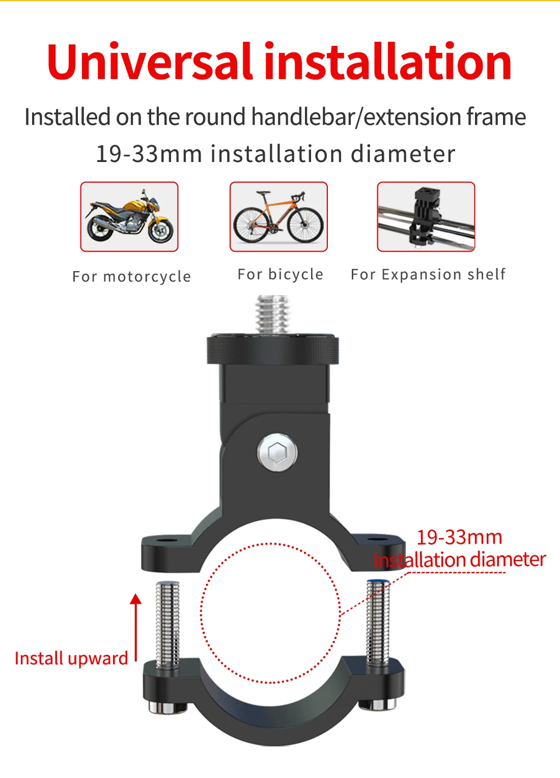 Metall Radfahren Bike Mount Motorrad Lenker Halter 1/4 Schraube für GoPro 10 9 8 für Insta360 ONE X X2 R kamera für DJI Action 2 – Detail 8