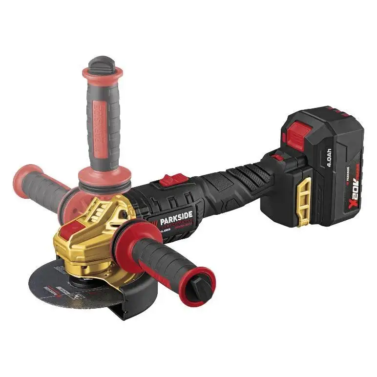 parkside - amoladora angular de bateria 20 v ppwsa 20-li a1 con motor brushless regulacion de velocidad en 6 niveles y bateria de litio 4 ah incluida