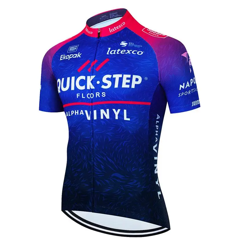 Men's Cycling Jersey QUICK STEP Summer Breathable Short Sleeves Bicycle Clothes Cycling Shirt Mountain Bike Cycling Clothing