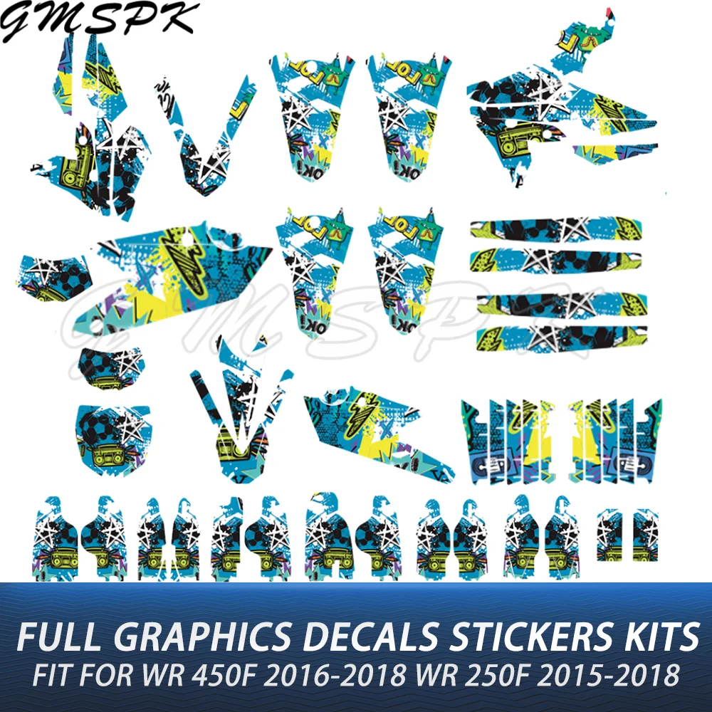 Fit for YAMAHA YZF250 2014-2018 YZF450 YZ450F 14-17 WRF250 15-19 WR450F WRF450 16-18 Graphics Backgrounds Decals Stickers Kits