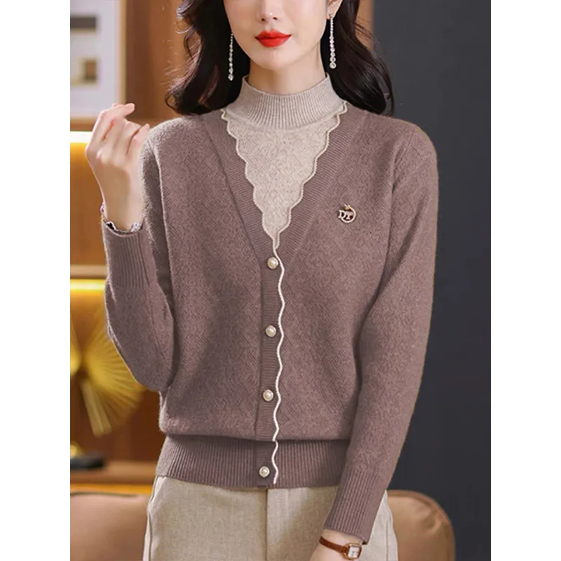 Women Clothing Knitted Vintage Thick Sweaters Autunmn Winter Fashion Casual Loose Tops Office Lady Chic All-match Pullovers