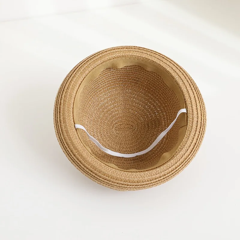 Visera de protección solar fina para niños, sombrero de pescador de dibujos animados Simple, hecho a mano, Color sólido, Verano