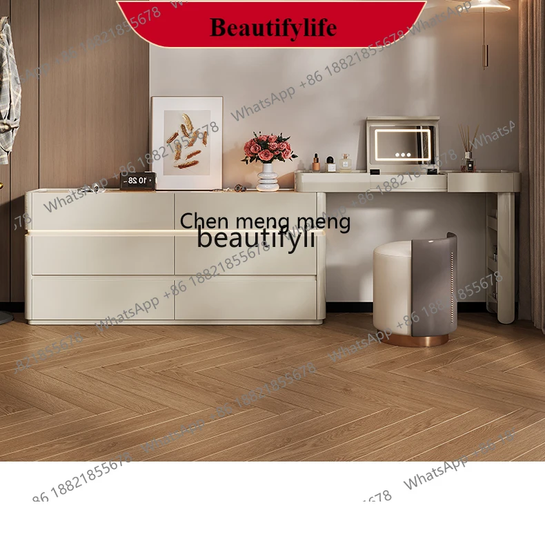 

G153 Flip dresser chest integrated light luxury master bedroom designer solid wood corner makeup table