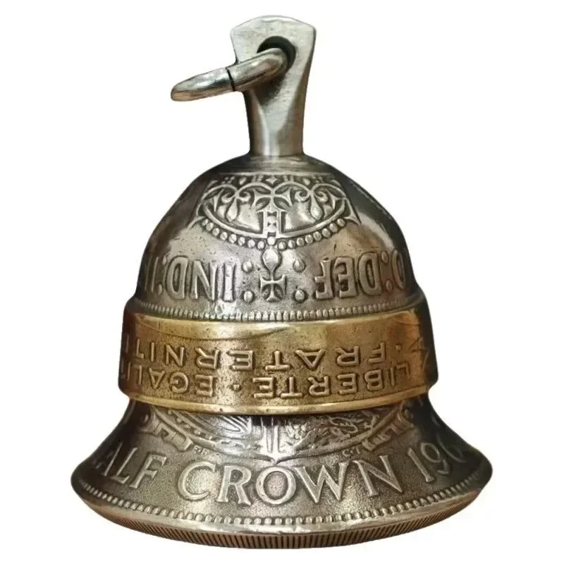 2026 British Two-and-a-half Shilling Krona Bell Splicing Retro Car Pendant Keychain