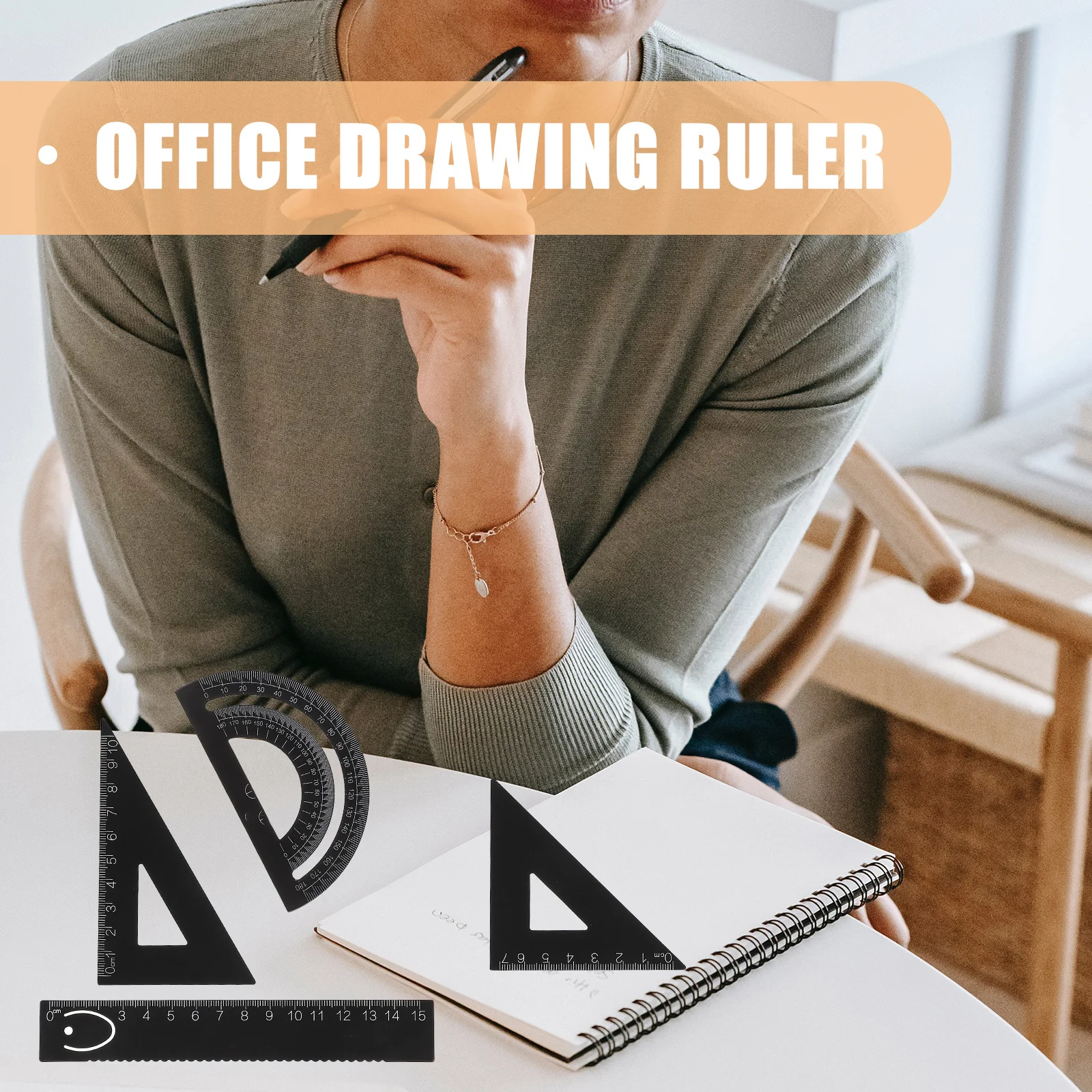 1 مجموعة رسم حاكم أداة مقياس معدني طقم قياس للطلاب الفنانين المعماريين المنقلة تصميم الرسم أداة مكتب المدرسة