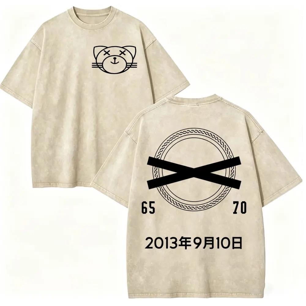 Vintage Washed Rapper The Weeknd Kiss Land Graphic T Shirts Fashion Hip Hop Short Sleeve T-shirt Men Women Casual Loose T-shirts