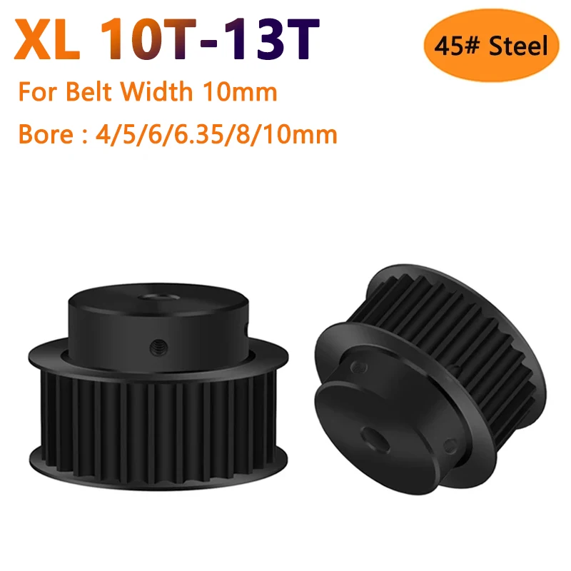 

1pc 10T-13T XL Black 45# Steel Timing Pulley 10 11 12 13 Teeth Synchronous Wheel for Belt Width 10mm Bore 4 5 6 6.35 8 10mm BF