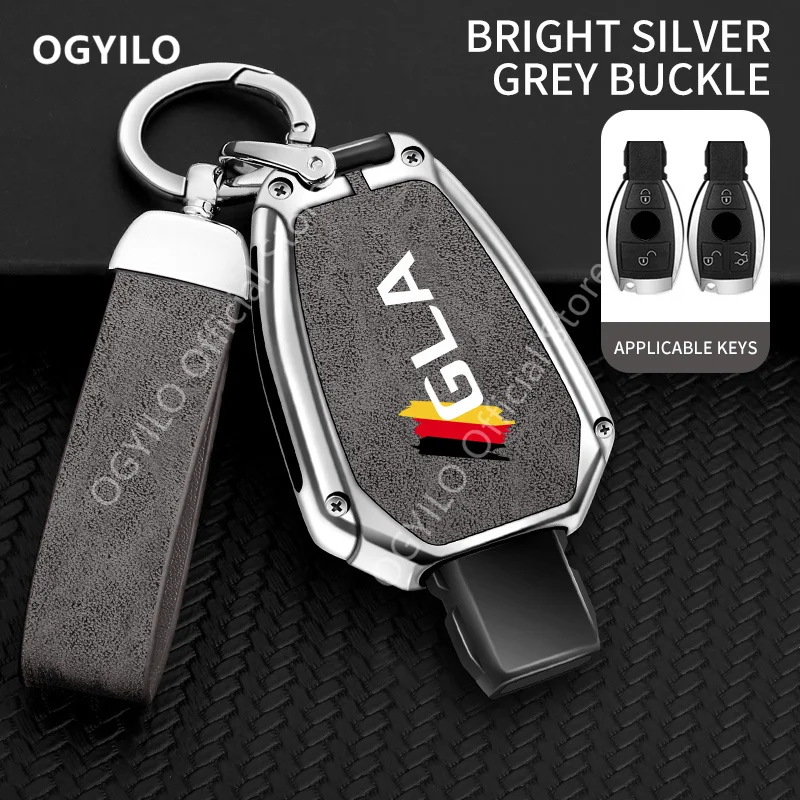 For Mercedes Benz GLA B 2/3 buttons Zinc Alloy Leather Car Key Cover G500 GLA GLB GLC ML W203 A B C E Class