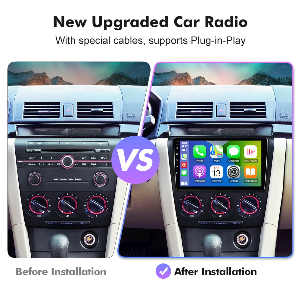 2026 NEW 9 inch ISUDAR Android 14 Car Radio For Mazda 3 BK 20042009 Carplay Auto Stereo 8 Core 4G WIFI Snapdragon view 2