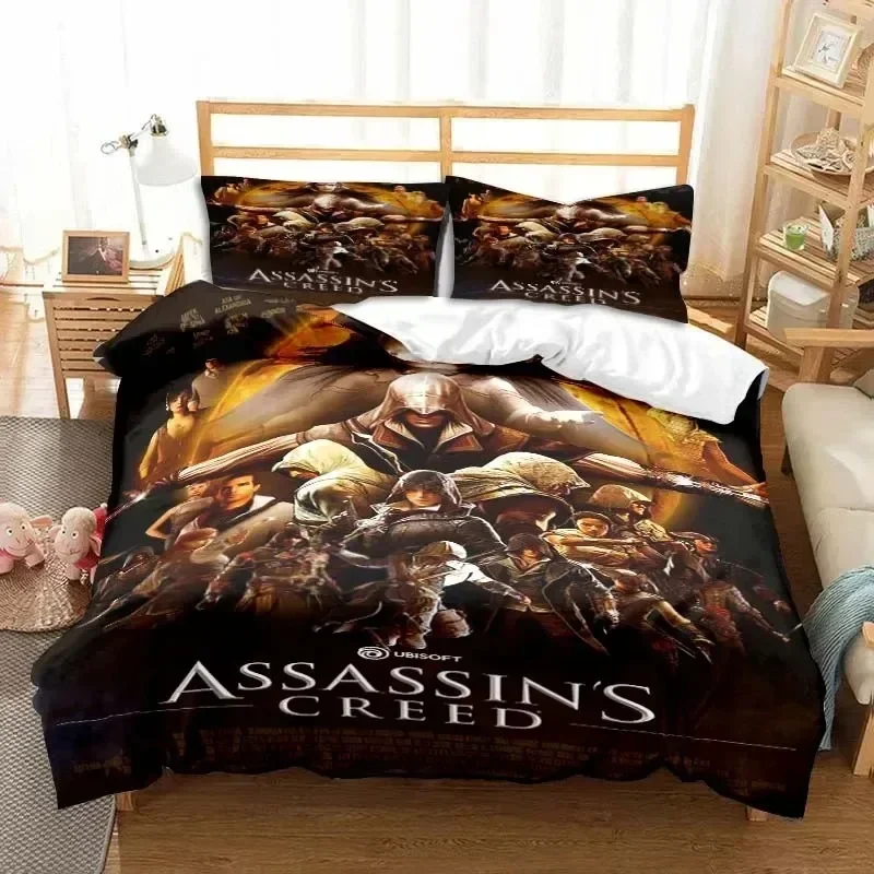 Game A-Assassin S Creed Art Bedding Set Gamer Duvet Cover Set Adult boys Bedroom Single Double King Size Comforter Boys Gift