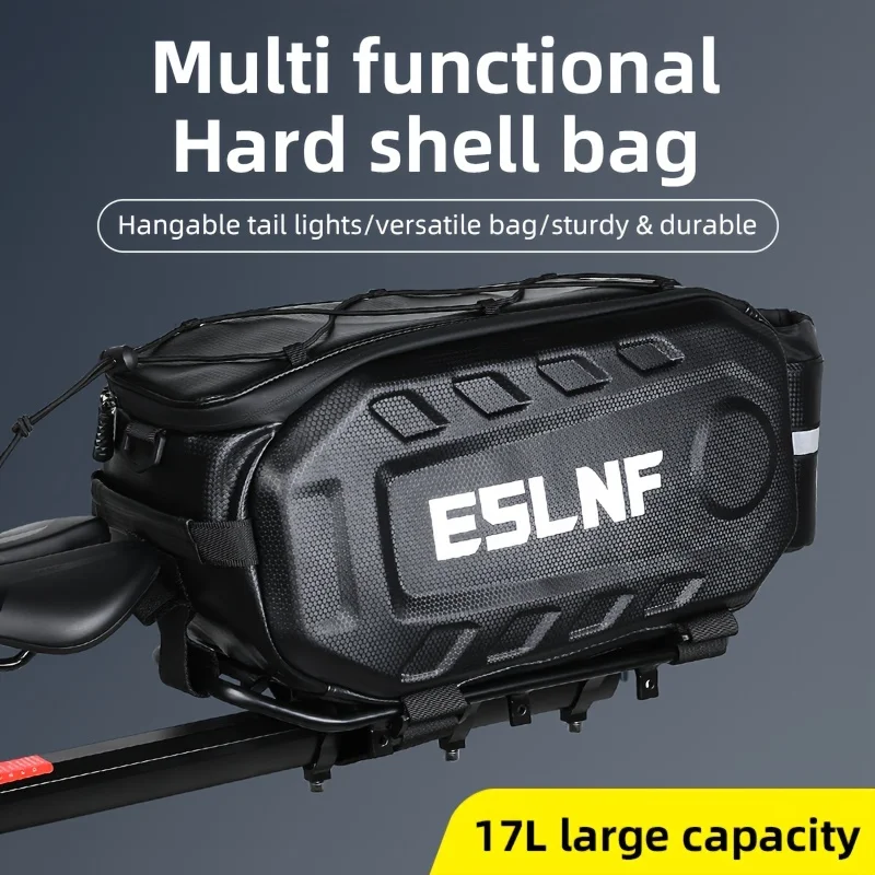 

4.49-gallon high-quality hard-shell bicycle bag, suitable for mountain/road bikes—large-capacity rear rack carrier, adjustable s
