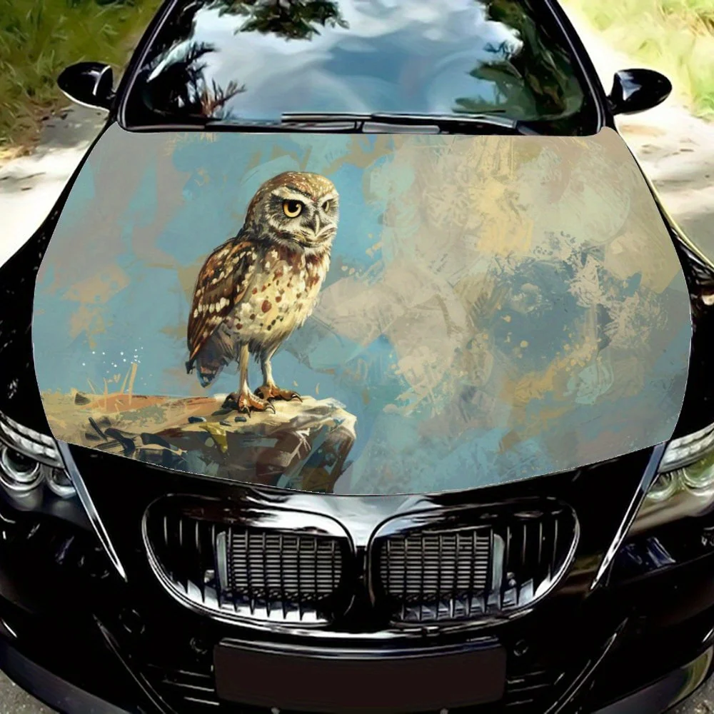

The Owl Stood on The Cliff Animal Car Hood Wrap Color Vinyl Sticker Truck Graphic Bonnet Auto Accessories Decoration Decal Gift