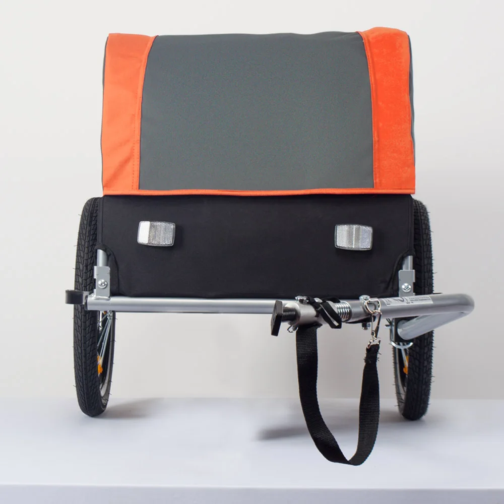 مقطورة عربة شحن كبيرة للدراجة ذات عجلتين من الشركة المصنعة مع قماش أكسفورد، وحدة تخزين قابلة للطي، وغطاء قابل للإزالة، أحمر