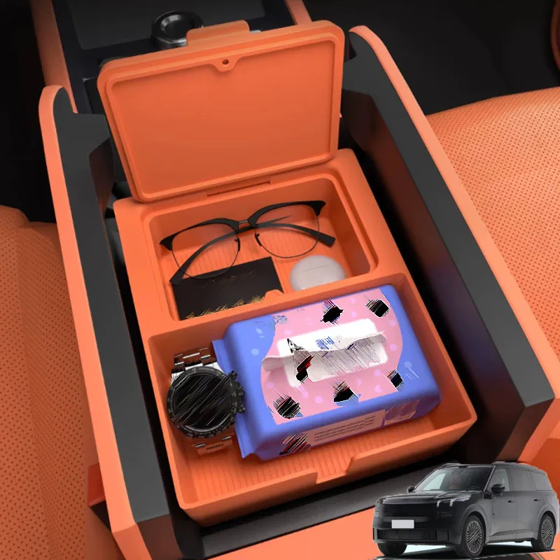 For Lynk & Co 900 2025 2026 Car Center Console Glove Compartment Silicone Multi-functional Storage Box Interior Car Accessories