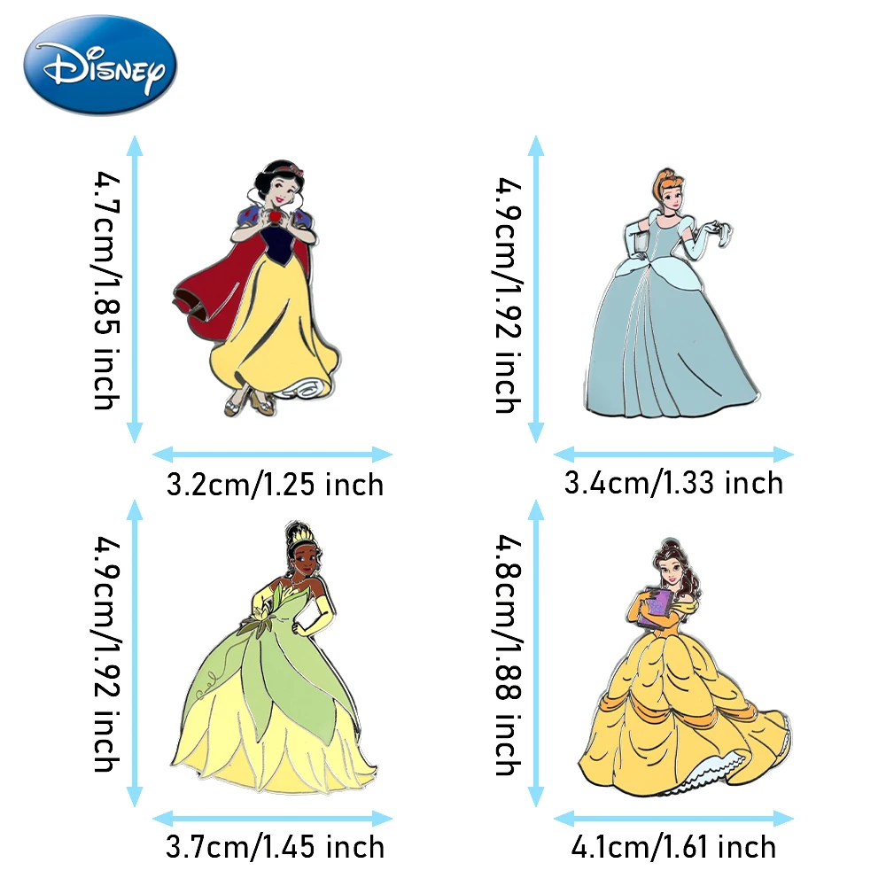 1PC Disney Pins Collectible Enamel Princess Brooches Snow White Cinderella Ariel Tiana Moana and Other Valentine's Day Gifts