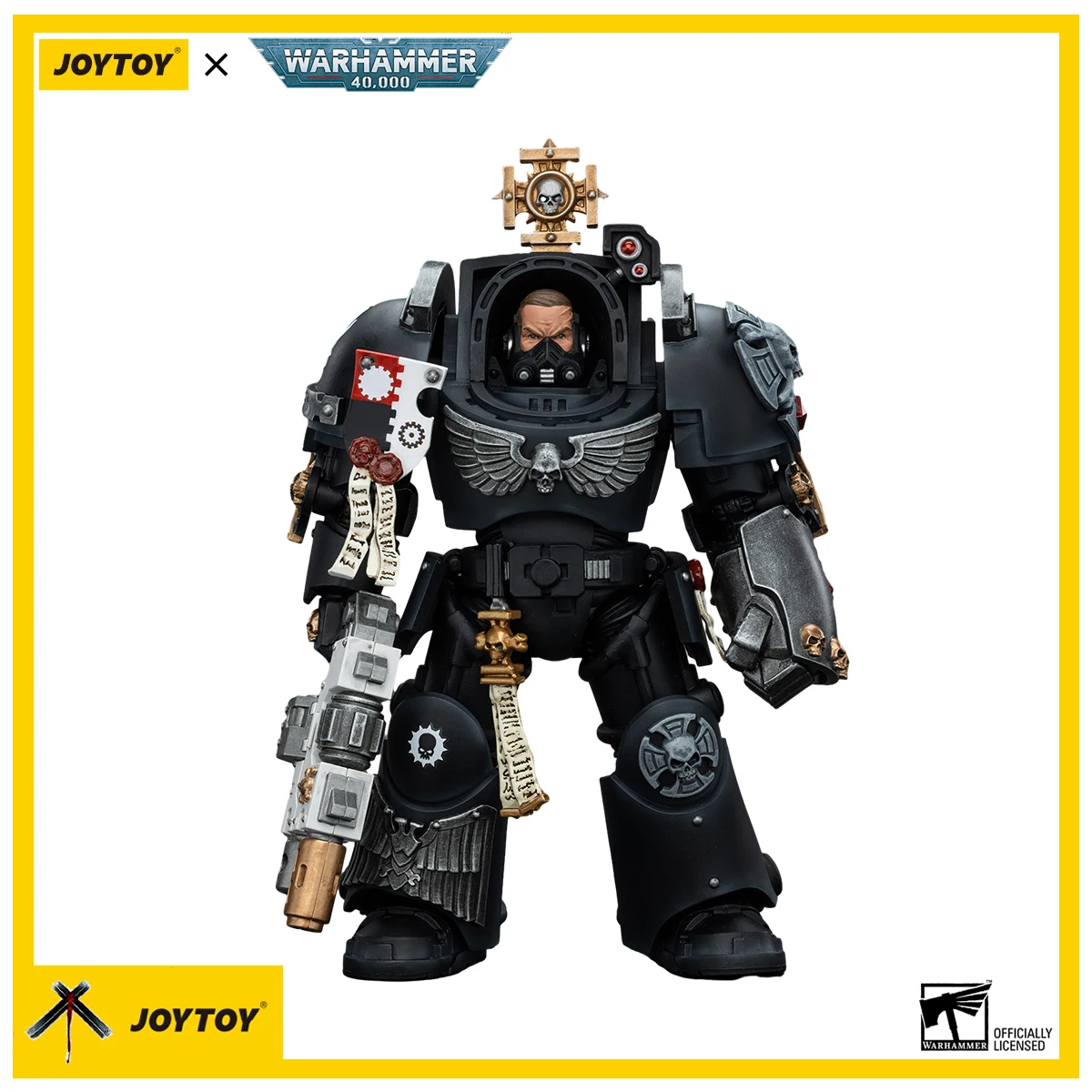 

Genuine JOYTOY Warhammer Figure Iron Hands Captain in Terminator Armour Joint Movable Model Doll Collect Desk Decor Toys Gift
