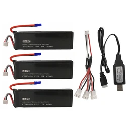 Original for Hubsan H501S battery 7.4V 2700mAh 10C For H501S H501C X4 RC Quadcopter Battery with 1-in-3 Cable and USB Charger