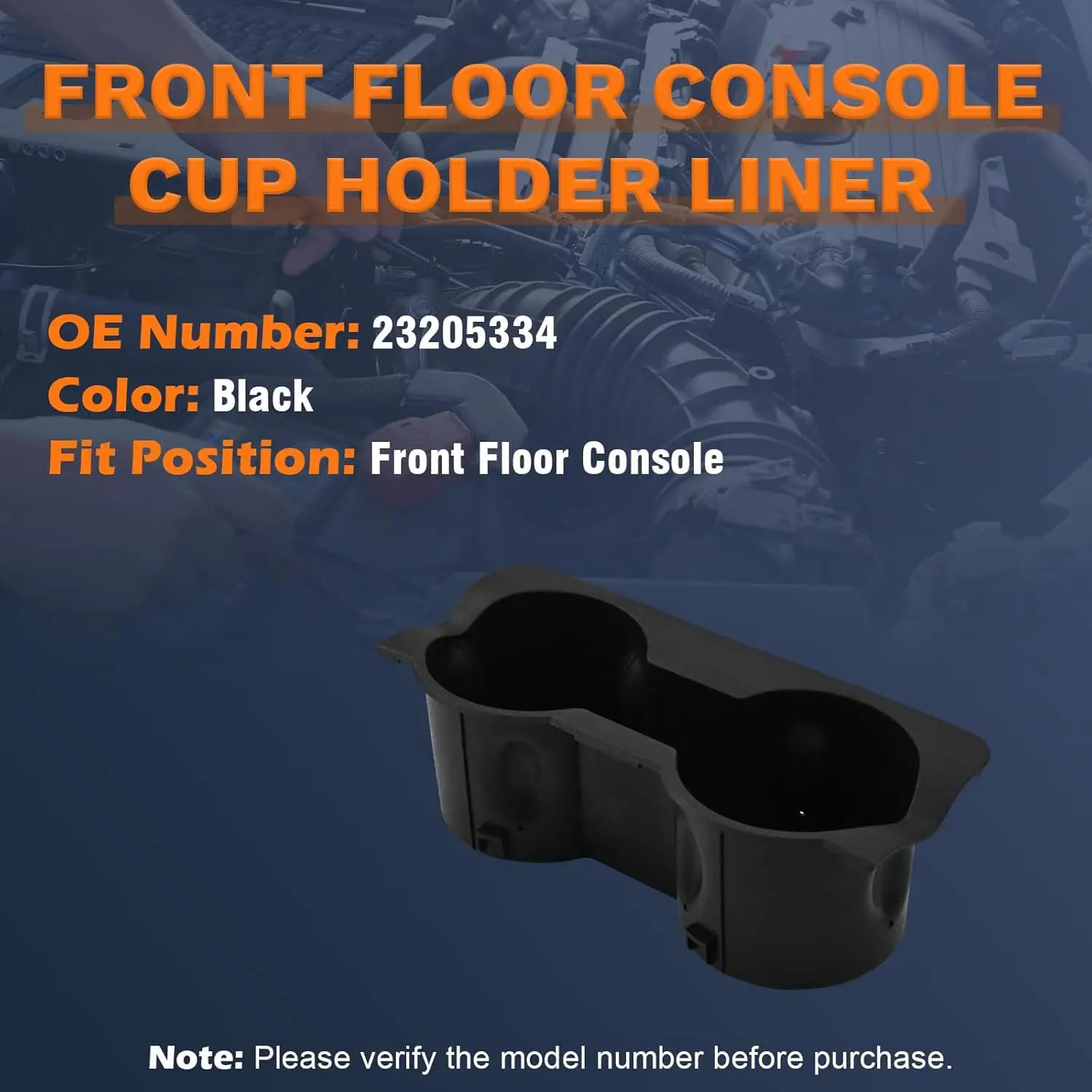 

For Chevrolet Suburban GMC Yukon XL 2015-2020 Front Floor Console Cup Holder Liner 23205334