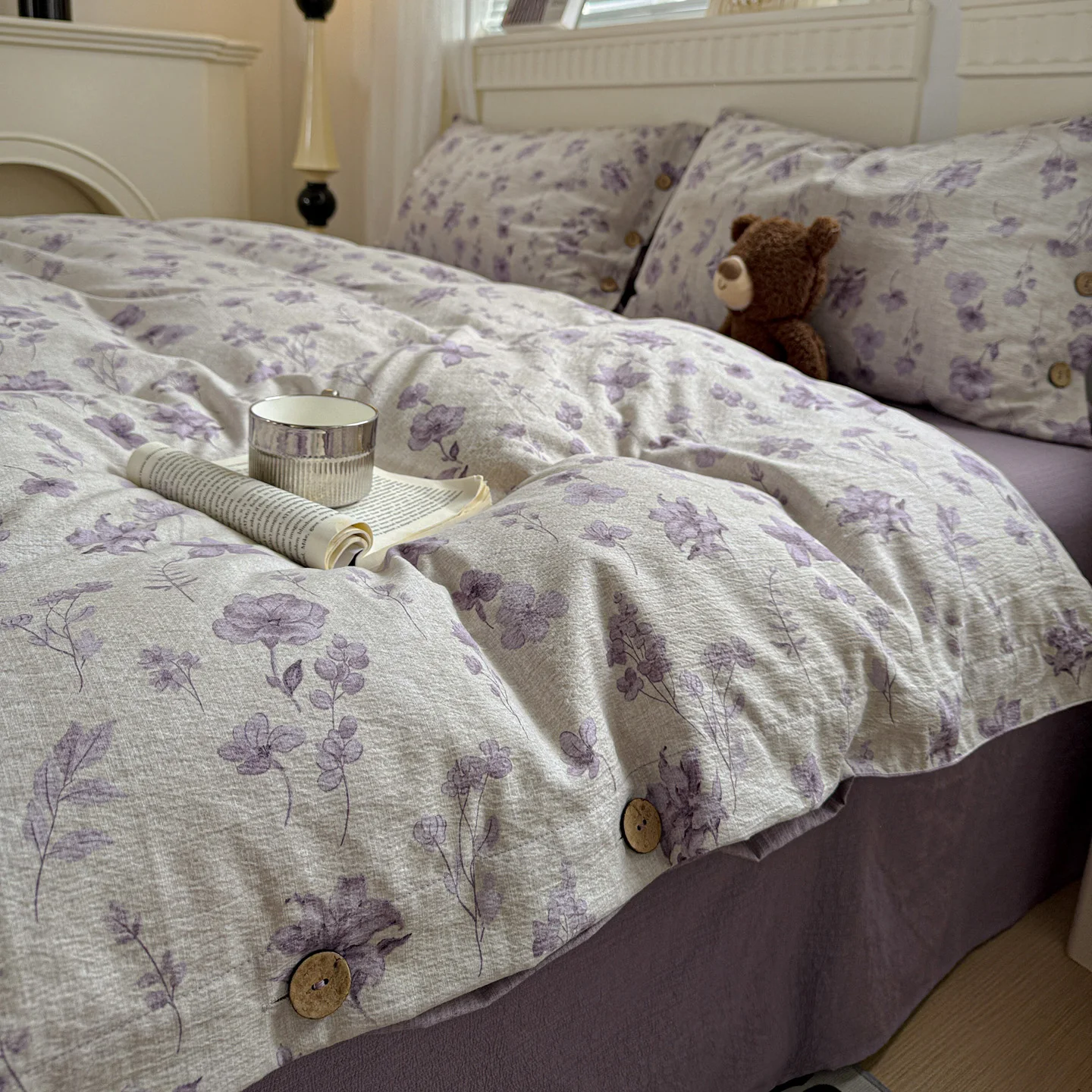 Grünes Blumen-Bettwäsche-Set, Vintage-Bettbezug-Set mit Kissenbezügen, Einzelbett, Doppelbett, Bett, Heimdekoration, Bettwäsche-Set für Zuhause – Detail 12