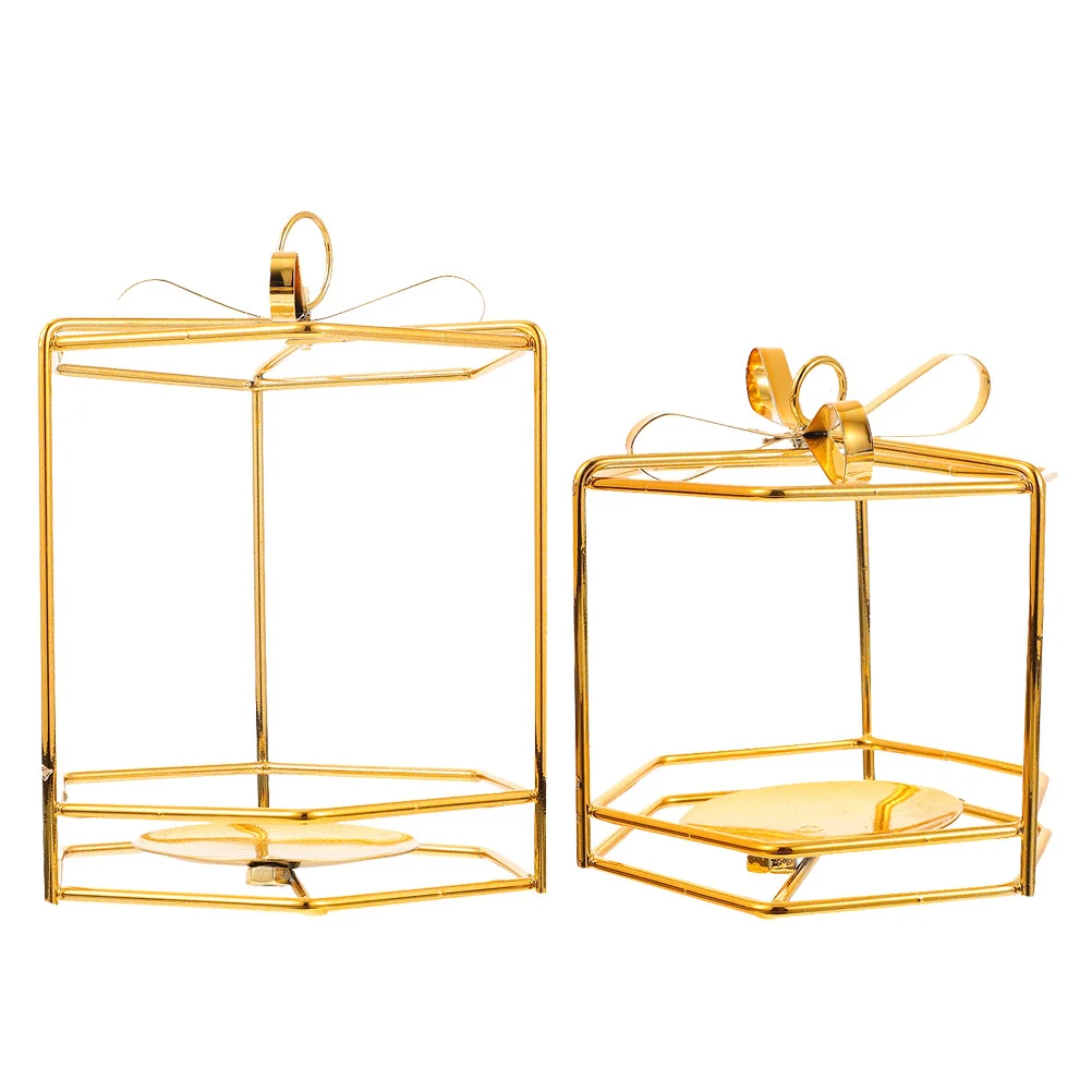 

2Pcs European Vintage Iron Holder Delicate Candlestick Set for Wedding Party Desktop Decoration Holder