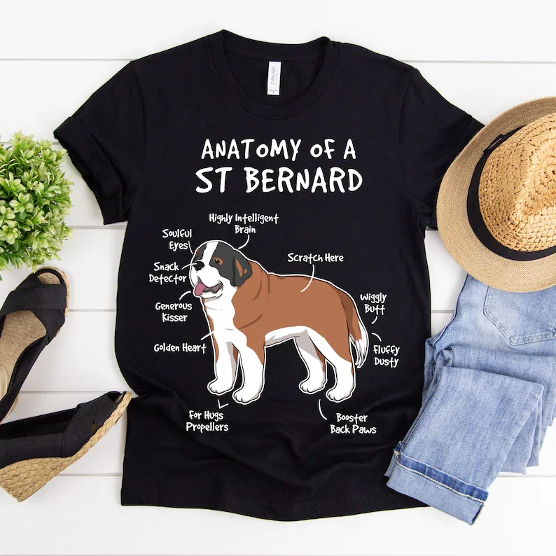 Anatomy of a St Bernard, T-Shirt, Saint Bernard, St Bernard, Saint Bernard Dog, Dog Mama, Cute Dog shirt, Puppy Mom, Pup