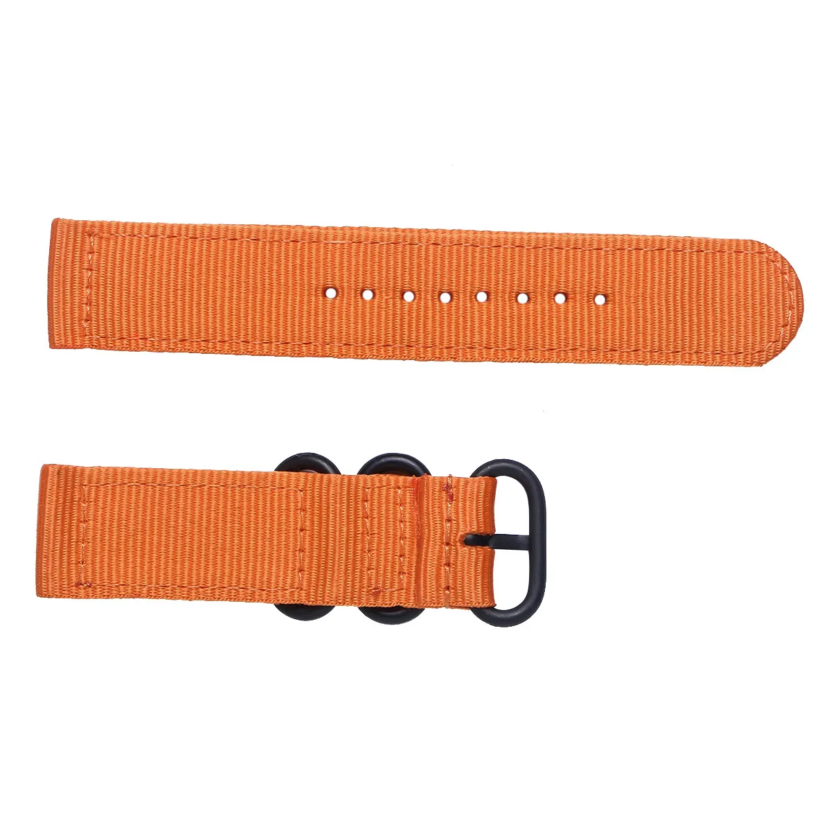 20Mm Nylon Watch Strap Chic Stylish High End Look Strong Stainless Steel Buckle Perfect Fit Most Watches Orange Black Watch Band