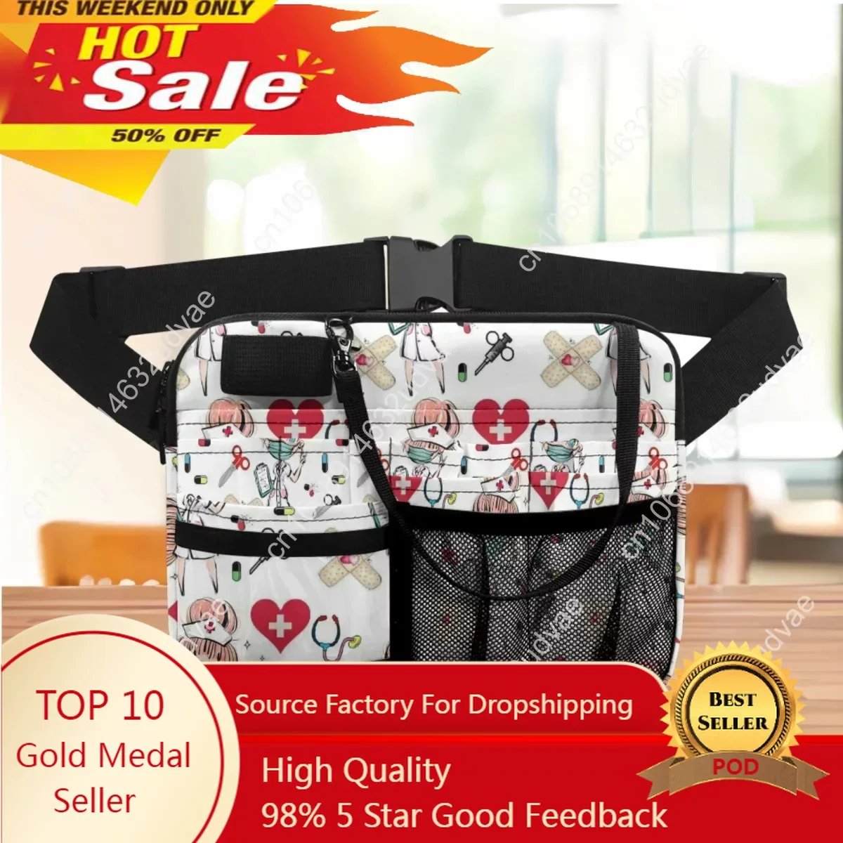 Adjustable Waist Strap Fanny Packs for Women Waist Pouch Stethoscopes Durable Emergency Supplies Nursing Organizer Belt Bags New