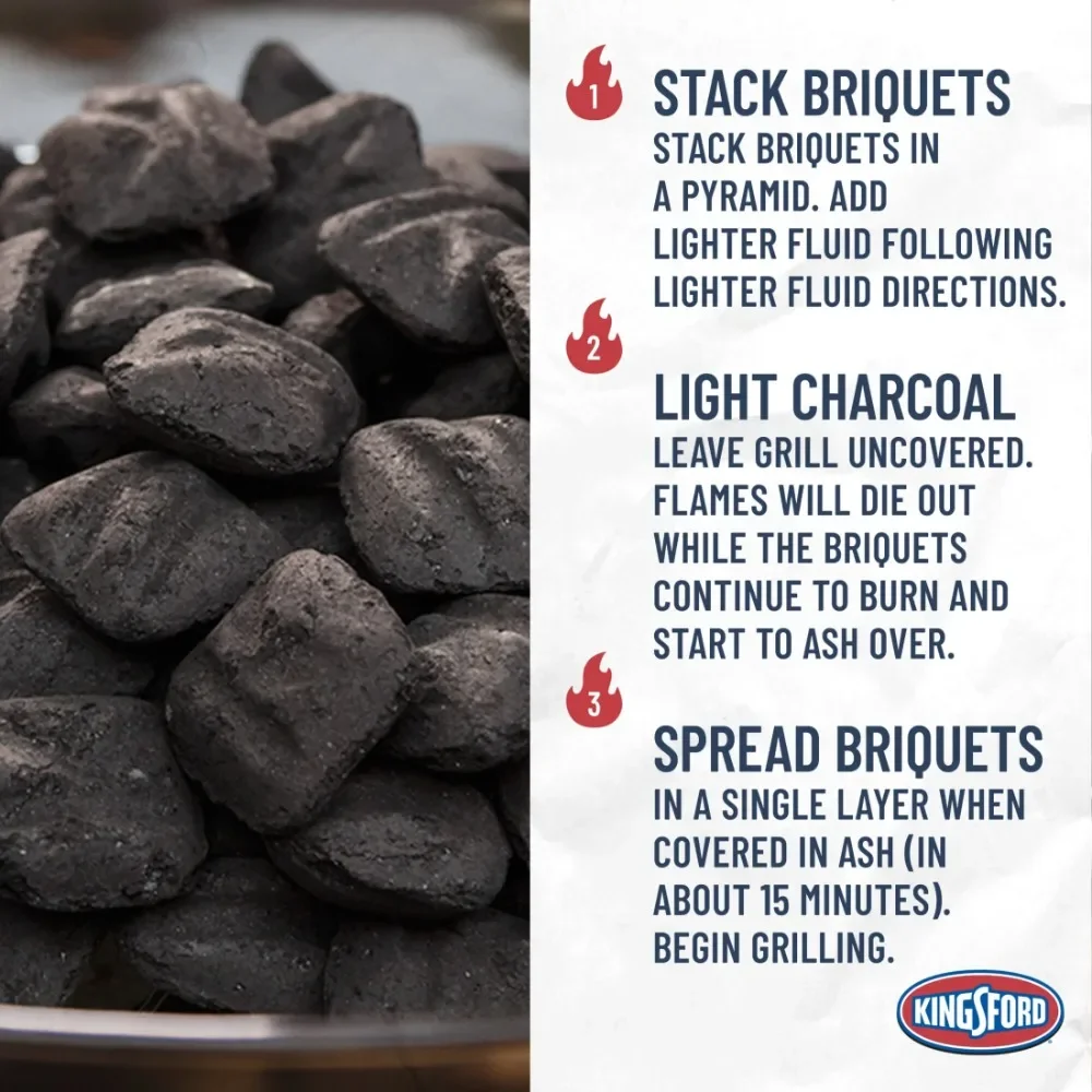 Original Charcoal Briquettes 16 Lbs 2 Pack Charcoal with 100% Natural Ingredients Perfect for Backyard Parties or Tailgates