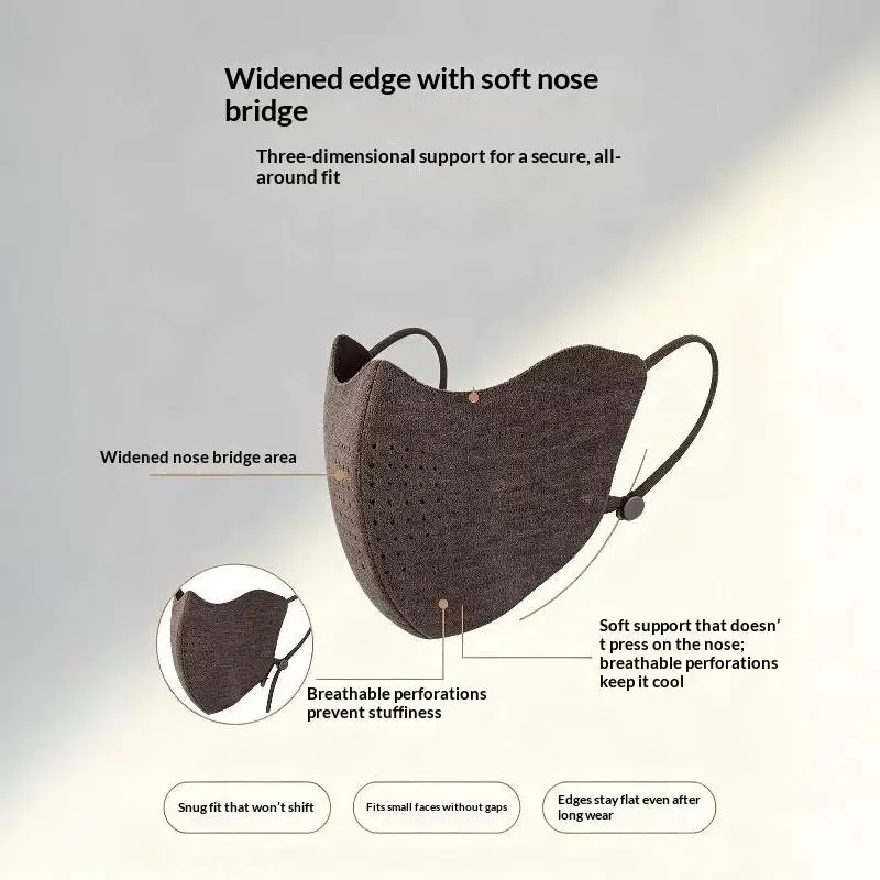 3D Winter Warm Face Mask Knitted Soft Fabric Windproof Breathable Adjustable Earloop Mask For Outdoor Riding Daily Use〔Funny〕