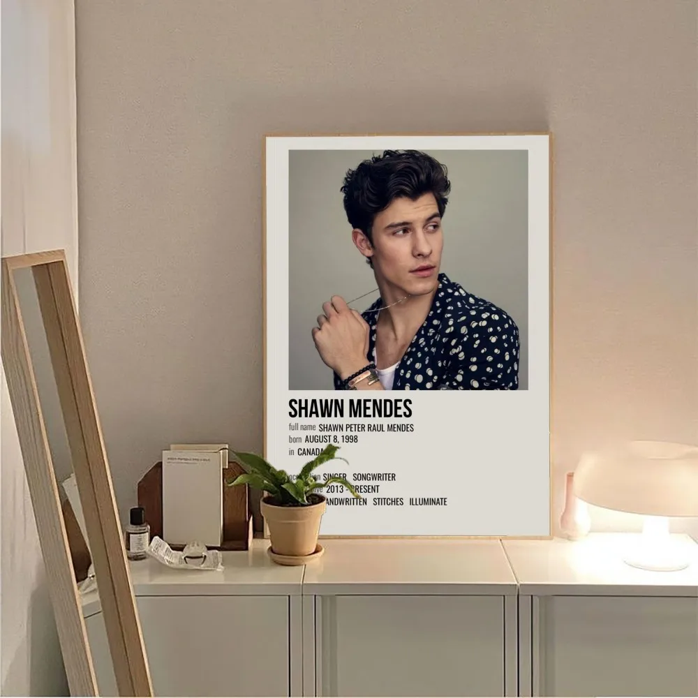 S-Shawn Mendes Popular Singer No Framed Poster Kraft Club Bar Paper Vintage Poster Wall Art Painting Bedroom Study Stickers