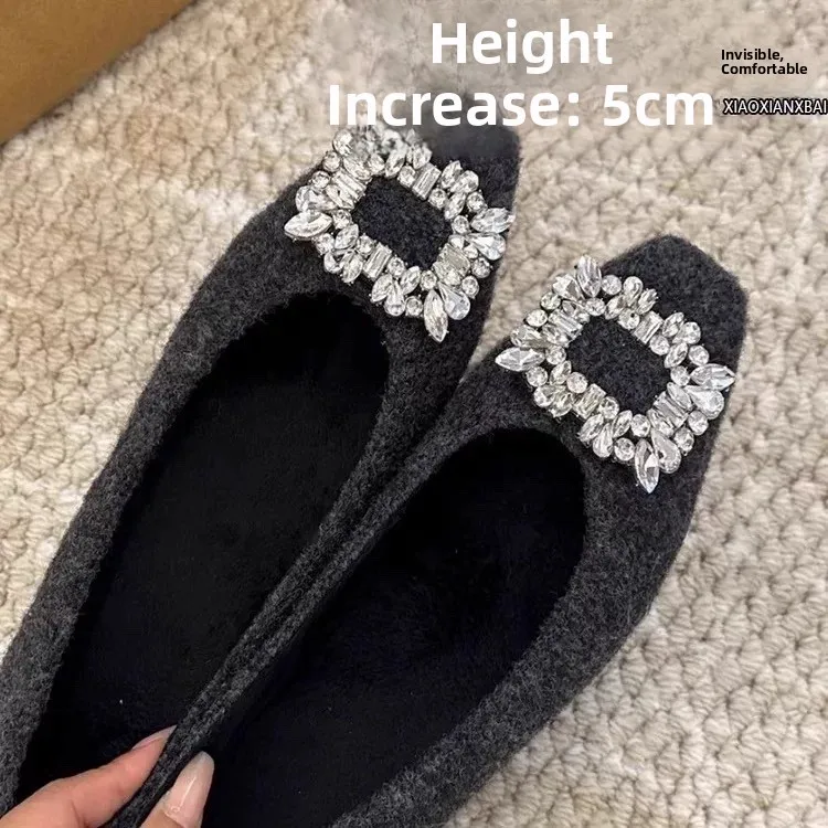 

Ele Water Diamond Women's Commuter oes Fall Winter New Sle Small Size Evening oes Faionable Flat Heels