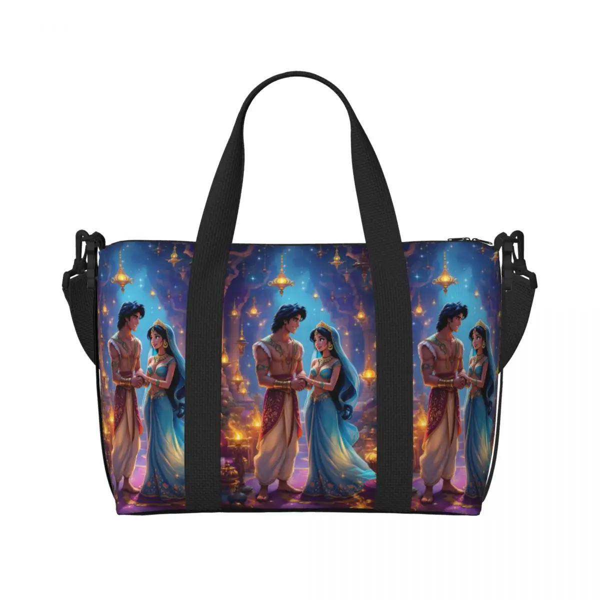 

Большая большая сумка-тоут Aladdin для женщин, аниме, сумка-шоппер на плечо, пляжная дорожная сумка для спортзала