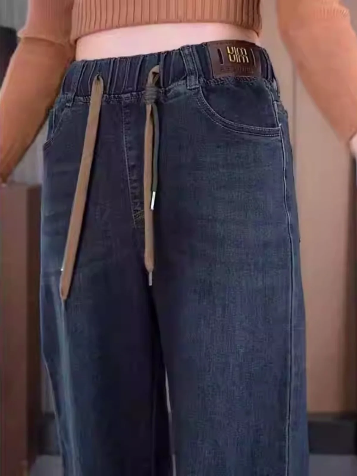 치종 다용 여성 와이드 레그 진 봄 여름 신상 슬림 패셔너블 시가렛 팬츠 하이웨이스트 롱 트라우저 데님