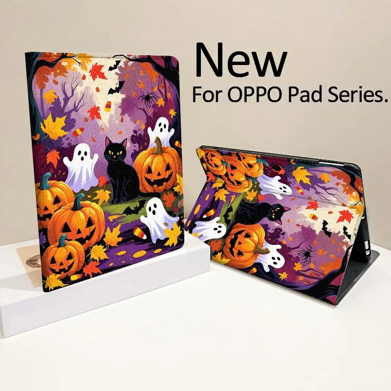 حافظة تابلت بأنماط فنية للهالوين لهاتف OPPO Pad 2 3 4 11 SE X Air 2 Neo Pro 12.1 10.36 11 11.4 13.2 بوصة