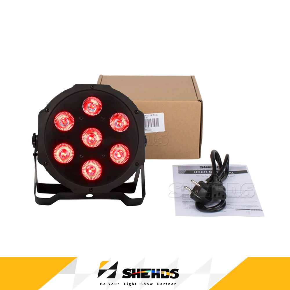

Светодиодный PAR-прожектор SHEHDS 7x18W для дискотек, сценического оборудования, рождественских украшений, внутреннего освещения стен, DMX 512, легкий