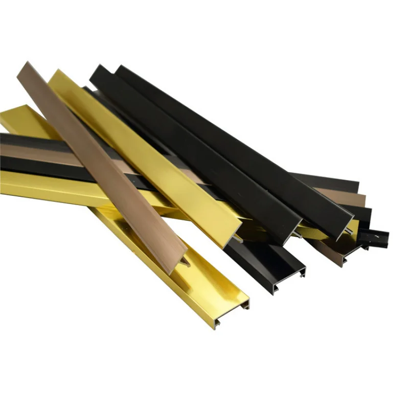 customized.[Strength Factory] Aluminum Alloy Trim Decorative Strip with Adhesive Self-Adhesive U-Shaped Slot Backg