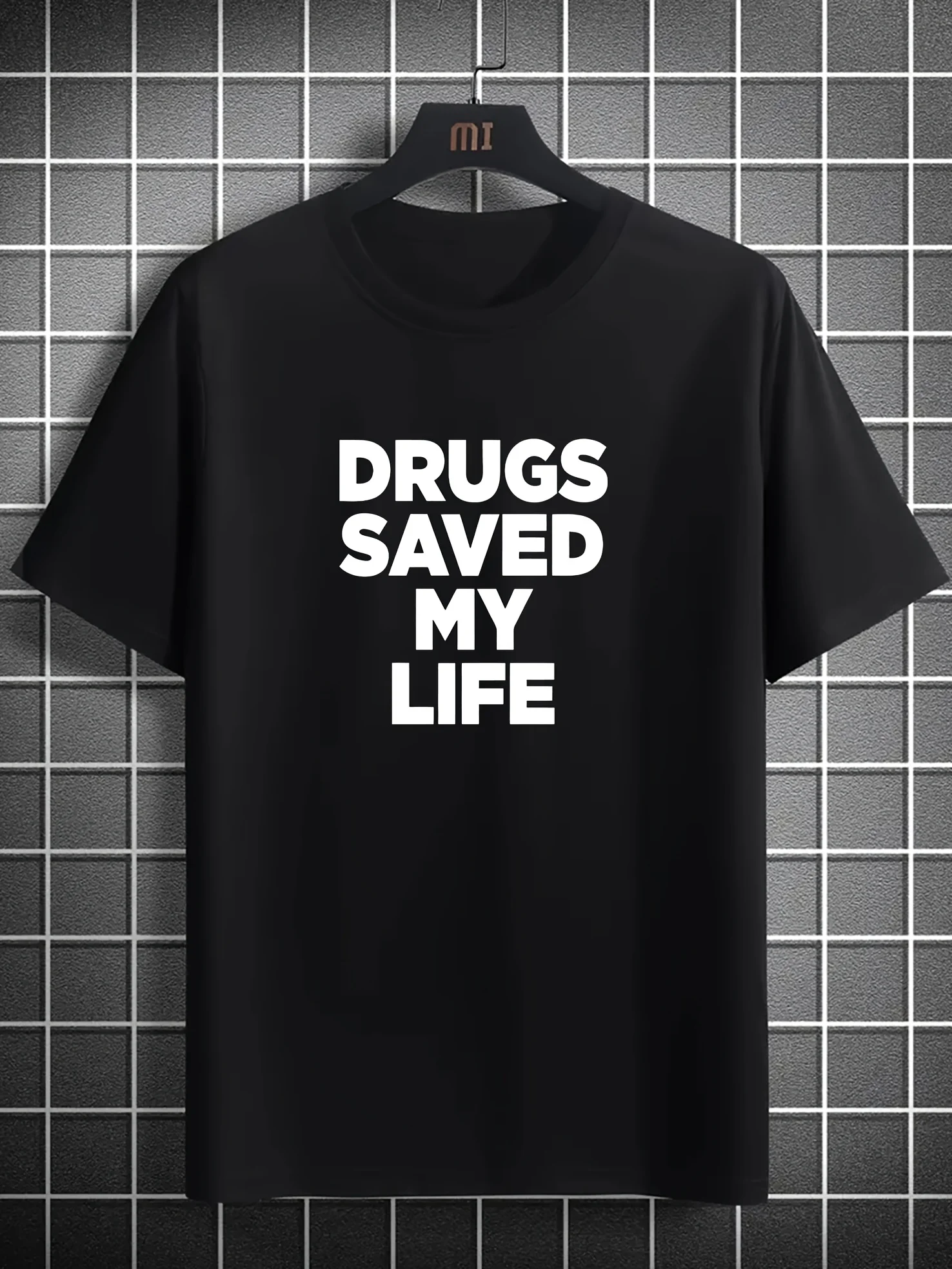 

"Tobacco Saved My Life" T-Shirt - Men's Stylish Round Neck, Graphic Print, Casual Daily Tee