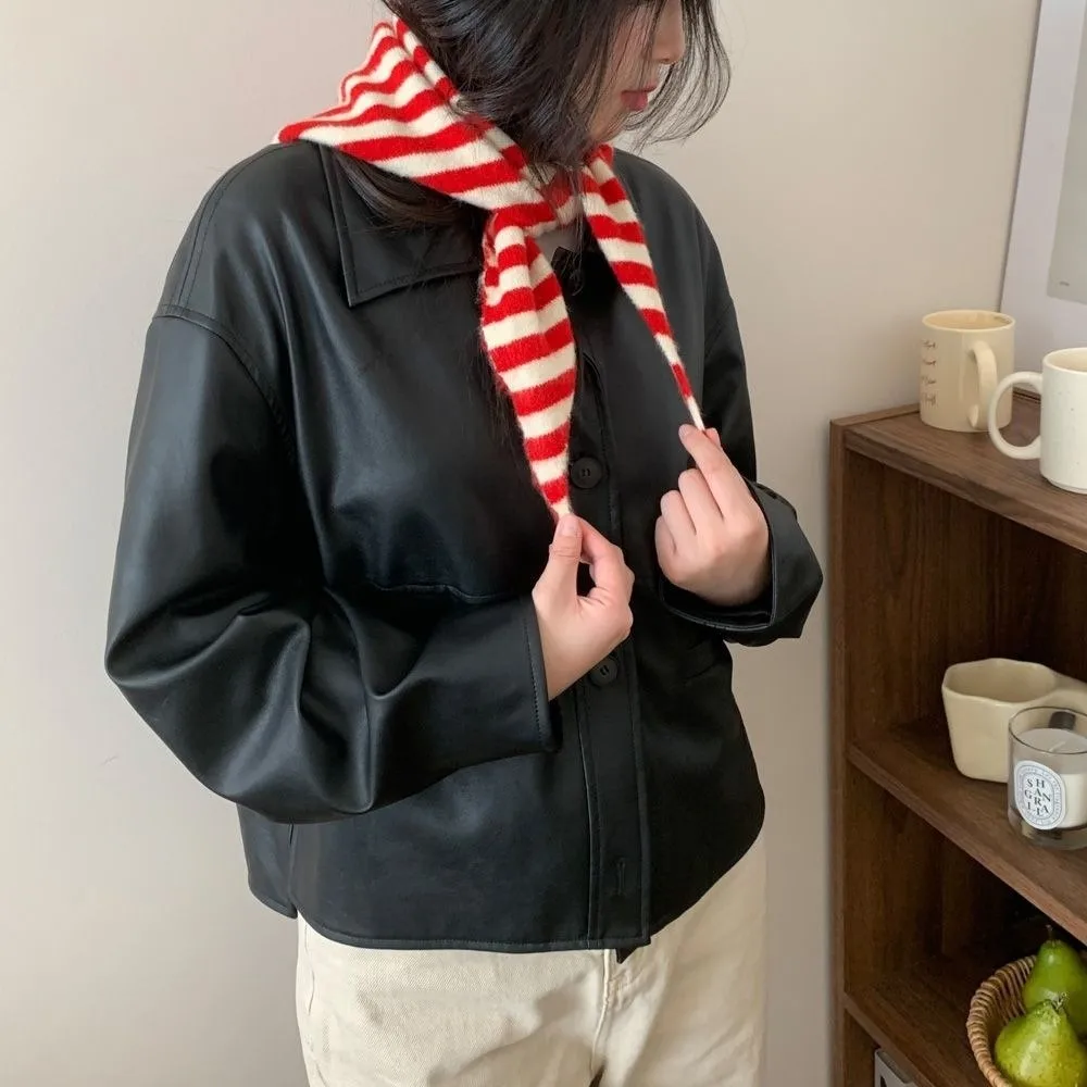Striped Design Knit Triangle Shawl Multifunctional Wear Lightweight Fabric Shoulder Wrap Scarf Knitted Texture Knitted Cape Wrap