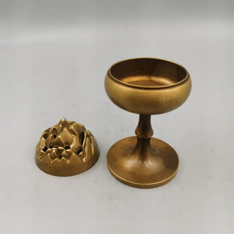 Copper ornaments, , antique copperware collection, small Boshan , brass incense burner, home d