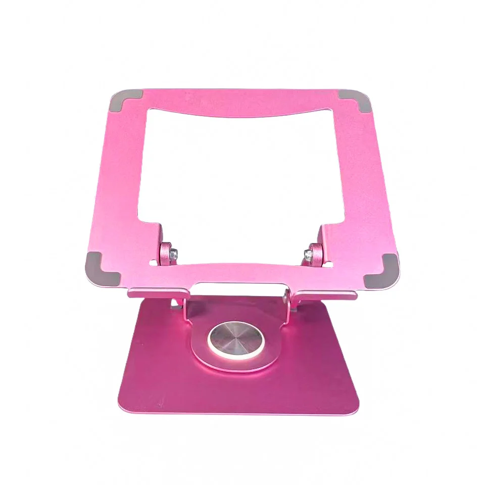 

Adjustable Aluminum Alloy Laptop & Tablet Stand Portable Desktop 360° Rotating Base Holder Factory Wholesale Pink Appearance